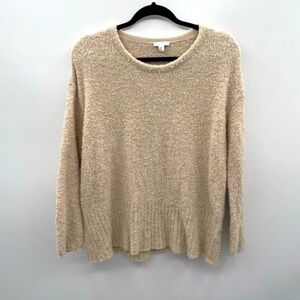 Pure Jill SP Beige wool blend softcore classic cozy popover sweater casual